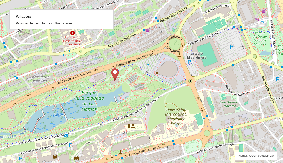 Mapa de ubicacion de Policotes en el Parque de las Llamas